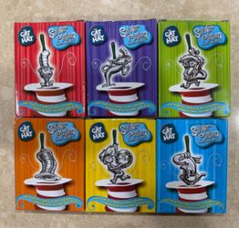 Cat in the Hat Silver Plated Classic Ornaments Set of 6