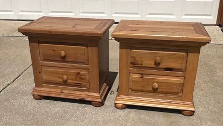 Pair of solid wood nightstands