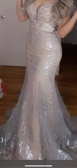 Elegant Silver dress-New-New never used 