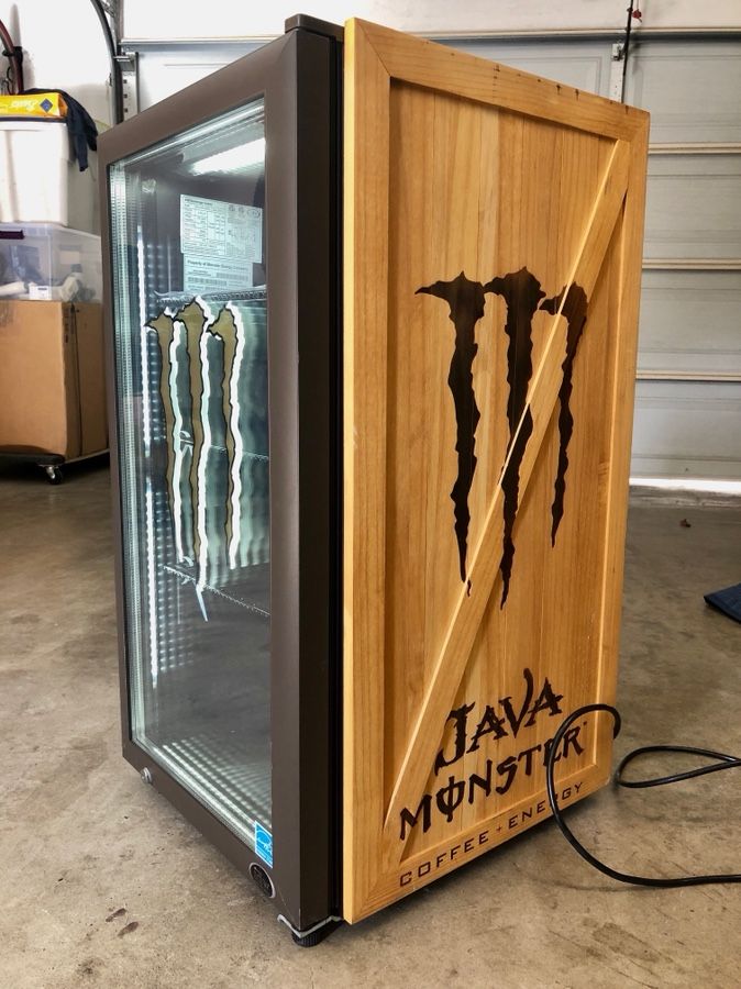 BRAND NEW MONSTER ENERGY DRINK JAVA MINI FRIDGE COOLER REFRIGERATOR RED