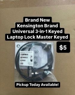Brand New Kensington Brand Universal 3-In-1 Keyed Laptop Lock Master Keyed (1 Available)