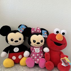 Minnie & Mickey Mouse & Elmo 14” Weighted Plush Toy