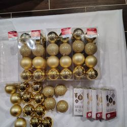 4 Boxes Gold Ornaments NEW