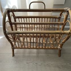 Rattan Magazine Rack / Wooden / Wicker / Boho / Cottagecore / Modern 