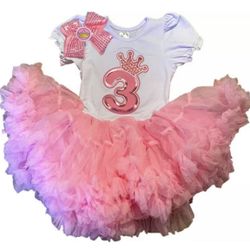 Princess Birthday Party 3rd 3Tutu Dress Pink