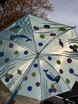 Blue Mermaid/Beach Theme Girls Umbrella