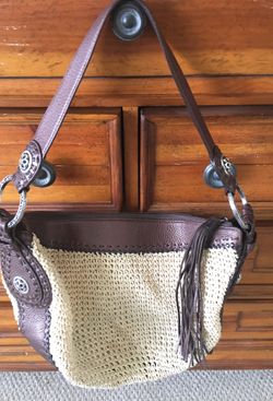 Brighton straw woven purse