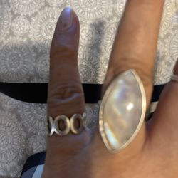 Moon sterling silver ring size 10