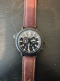 RARE DISCONTINUED Filson Scout Dual-Time 43mm Quartz Black Dial Black Bezel