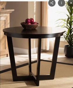 Baxton Studio Alayna 35-Inch-Wide Round Wood Dining Table