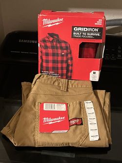 Milwaukee (M) Long Sleve Shirt and 32/30 Flex Work Pants Brand New.!
