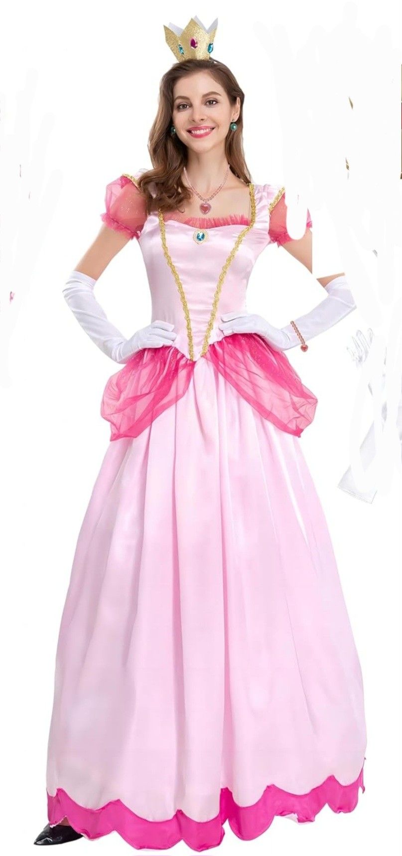 Super Borthers Costume For Women Princess Peach Costume Adult (DRESS ONLY) size xlarge