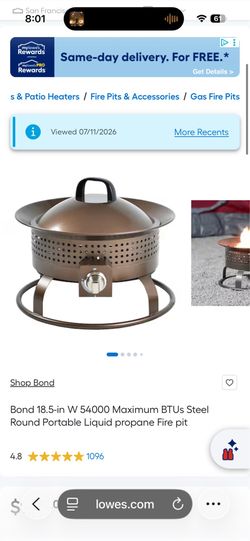 Bond Propane Firepit - Unopened