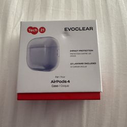 AirPods 4 Tech 21 Case Clear Brand New Never Used Impact Protection 