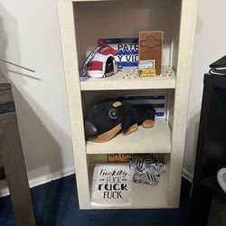 White wood book shelf or storage cubby