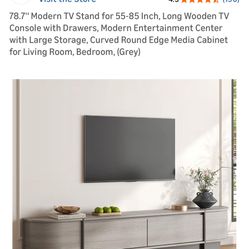 UKAOCAI Modern Grey TV Stand 78.7 inches w/ Drawers