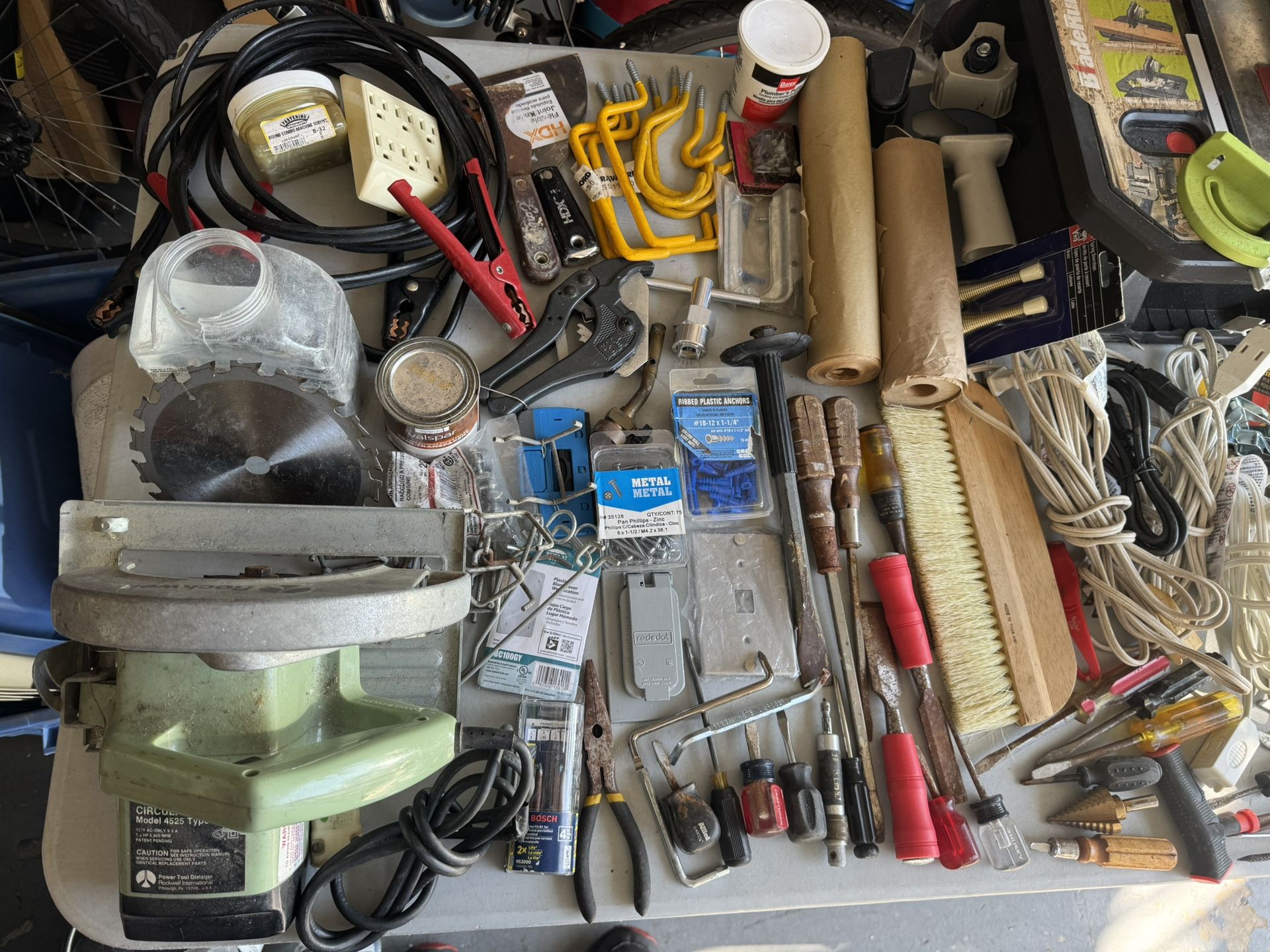 115+ Pc Lot Hand + Power Tools Lot Tool Boxes Hammers, Screw Drivers, Level, Circular Saw, Rockwell
