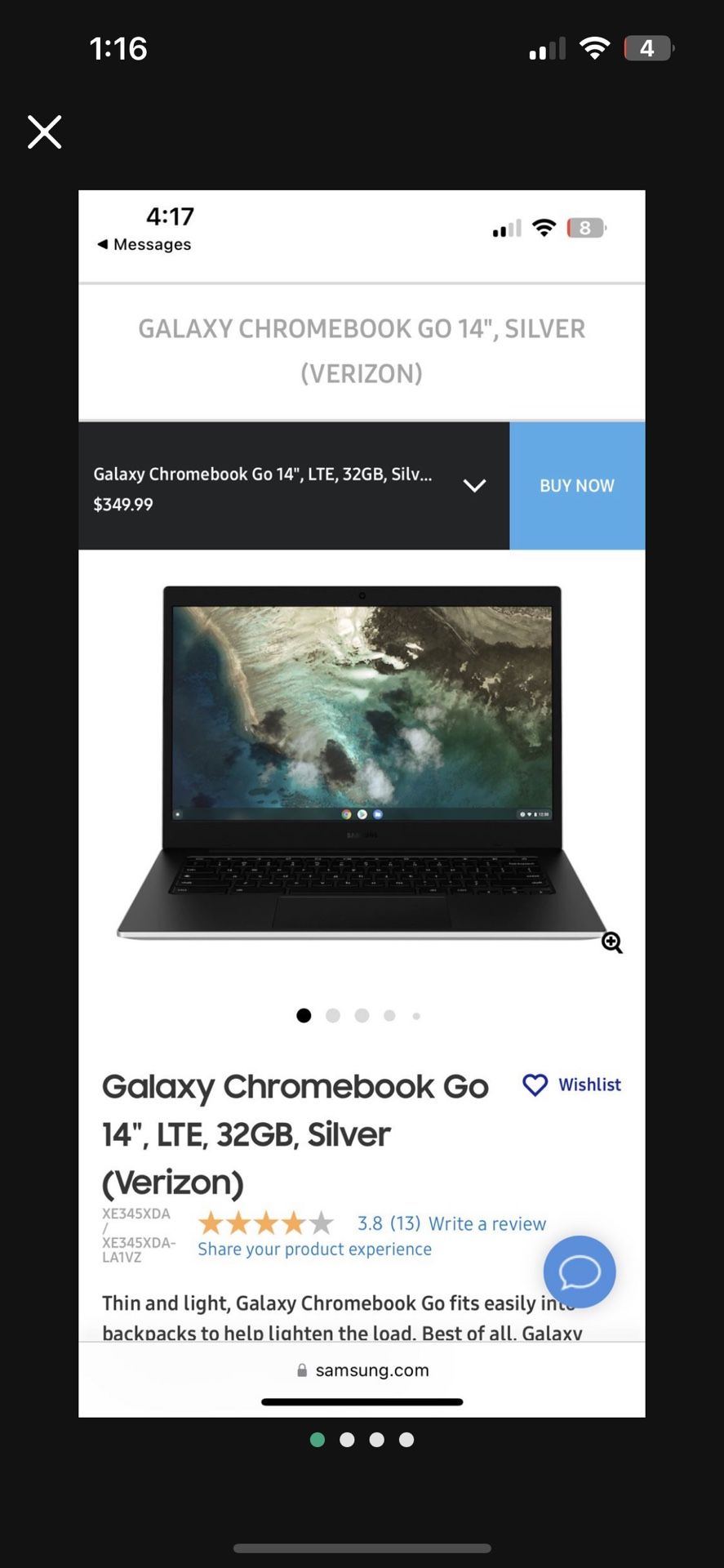 Brand New Galaxy Chromebook Go