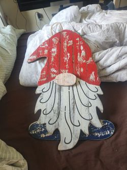 Rustic Wood Gnome Wall Hanging Decor