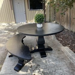 Custom Dining Table Farmhouse Country French Modern Rustic Solid Wood Set Restoration Hardware Insp Bench Hand Built Round Oval Counter Breakfast  