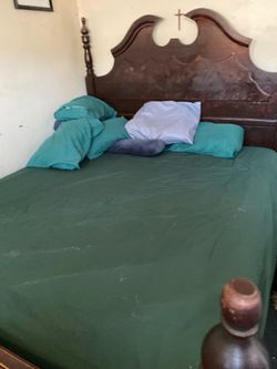 Oak Calking bed frame