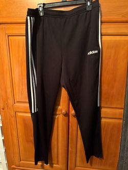 Adidas Black Track Pants with White Stripes