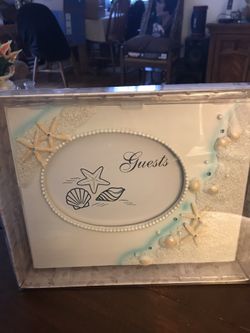 Beautiful New Beach Theme Guest sign in book. Great for WEDDINGS.
