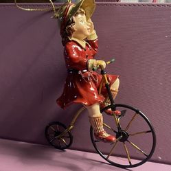 Vintage Metal Ornament Girl Never Used