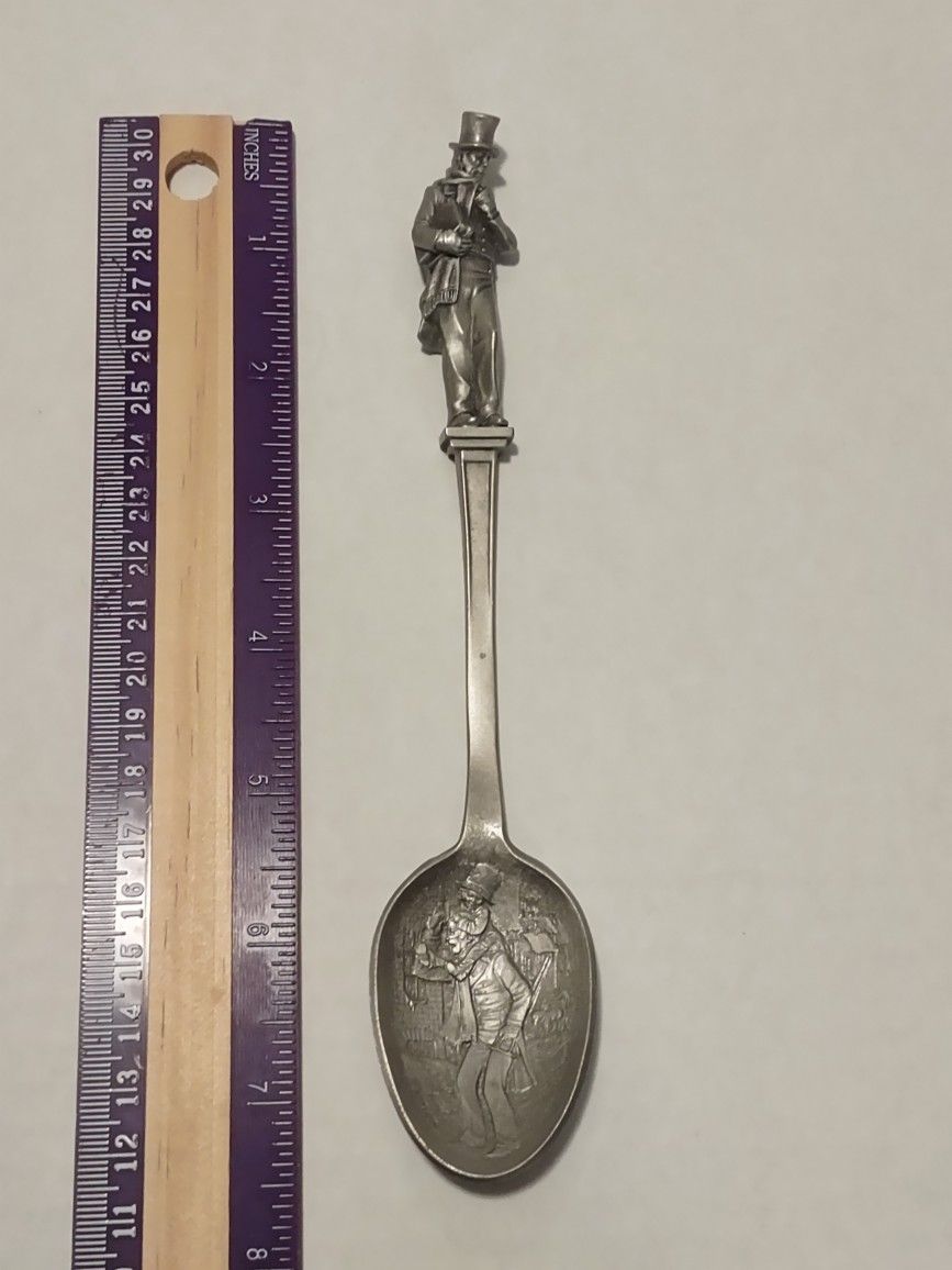 Vintage Franklin Mint Dickens A Christmas Carol Pewter Spoon