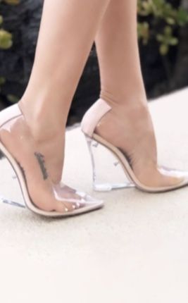 clear wedge heels
