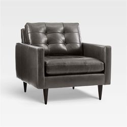 Crate & Barrel Petrie Leather Armchair / Chair
