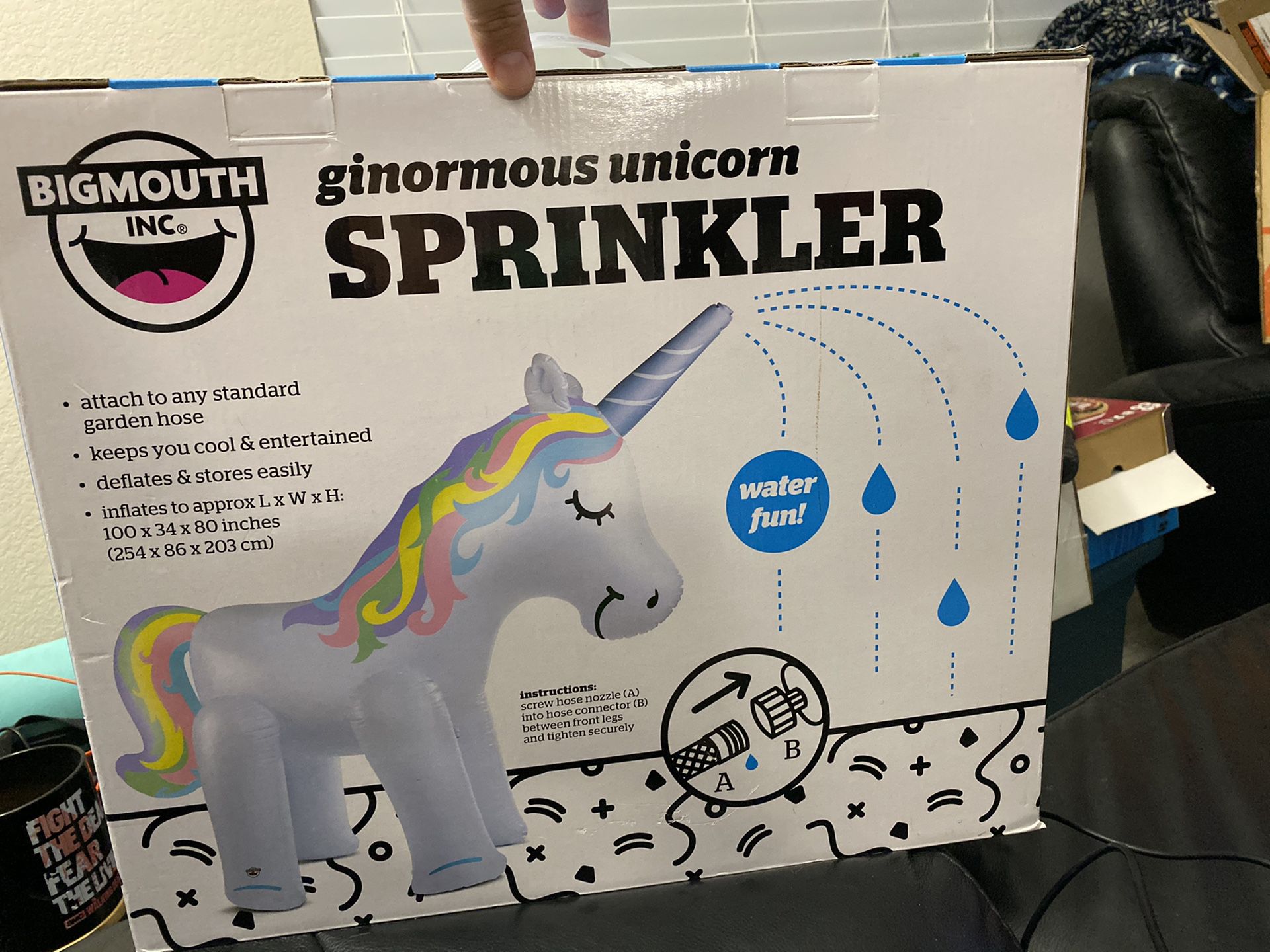 New Bigmouth Inc Ginormous Inflatable Unicorn Sprinkler!