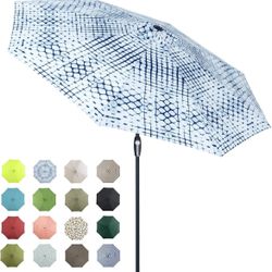9FT Patio Table Umbrella with Button Tilt and Crank For Sale $44.00 50%+OFF Retail $89.99 NEW IN BOX
