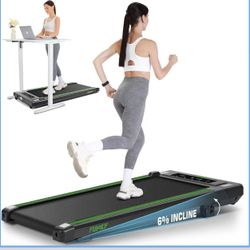 FUNMILY Walking Pad Treadmill with 8% Incline, 2.5HP Under Desk Treadmill for Home/Gym/Office, 2 in 1 Portable Mini Compact Running Pad, Led Touch Scr