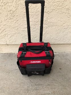 Husky 18-Inch Rolling Tool Bag with Telescoping Handle – Heavy Duty