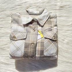 SAGE Women's Plaid Plush Fleece Shirt Jacket Size Small