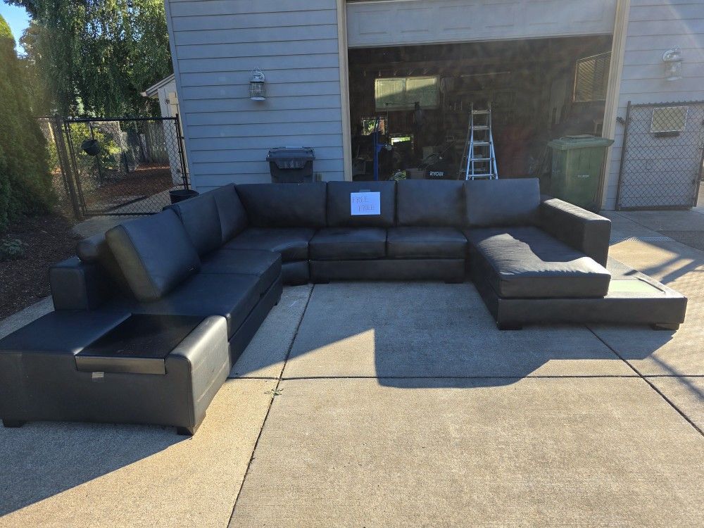 Large Black Sectional