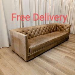 Room and Board Macalester Tufted Chesterfield Leather Sofa Couch