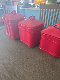 Princess House Ruby Canisters