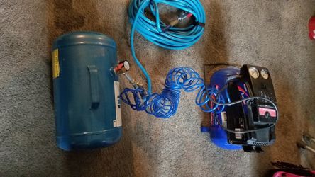 Compressor, tank and hoses