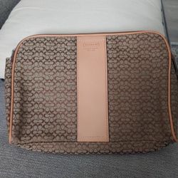 COACH Signature Canvas/Leather Toiletry Clutch