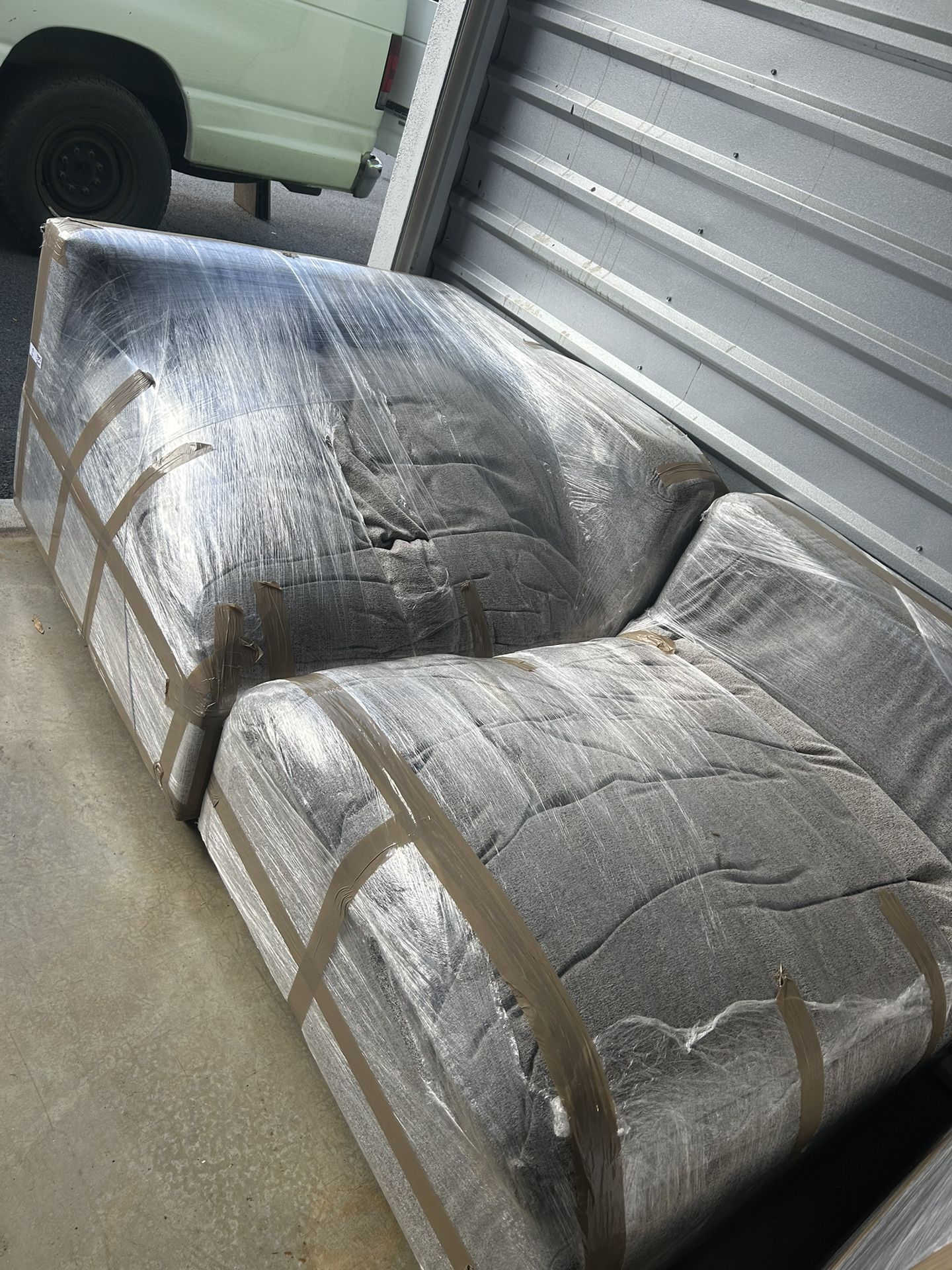 5 Pcs Large Brown Grey Sectional Couch Set