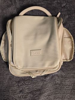 DEZI Hanging Travel Toiletry Makeup Organizer Bag Cream Beige