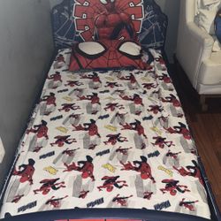 Twin Spiderman Upholstered Bed Frame