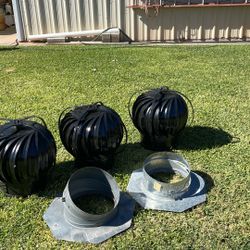 Three 12” Whirly Turbines two have the base with adjustable height