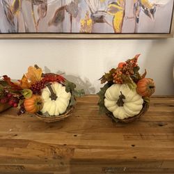 Brand New Fall Cornucopia Centerpiece Set – 2 Pieces