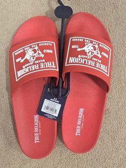 True Religion Men's Kendrick Logo Slide (Red)