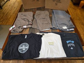 Teen 17yo Clothing Lot - PacSun, Dark Seas, Maui Tropix shirts, Jeans & Cargoes, med & large