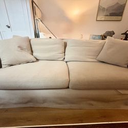 Natural Linen 86 Inch Couch