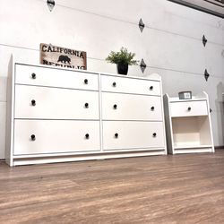 White IKEA Dresser & Nightstand Set, Excellent Condition